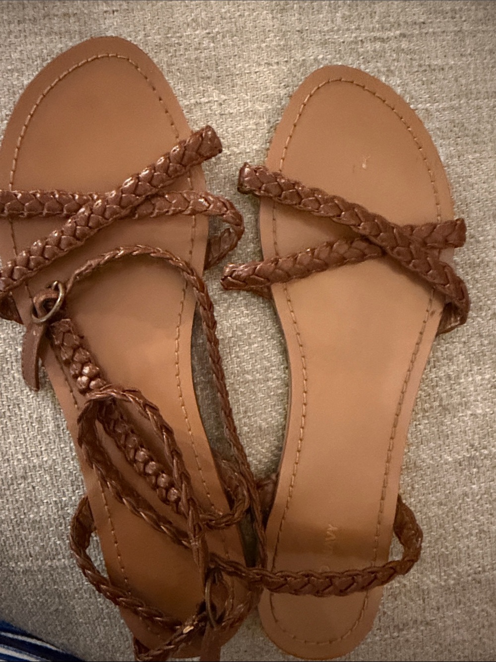 Old Navy Braided Tan Women's Sandals with Ankle Tie